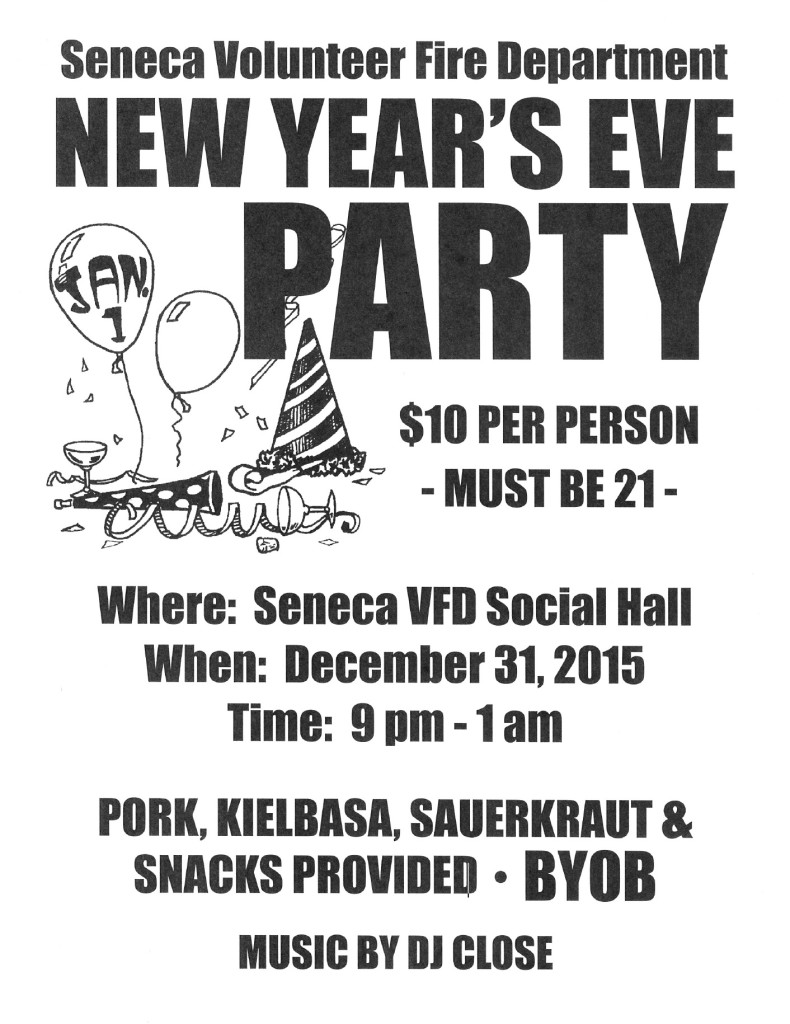 New Year Eve Fundraiser Seneca VFD